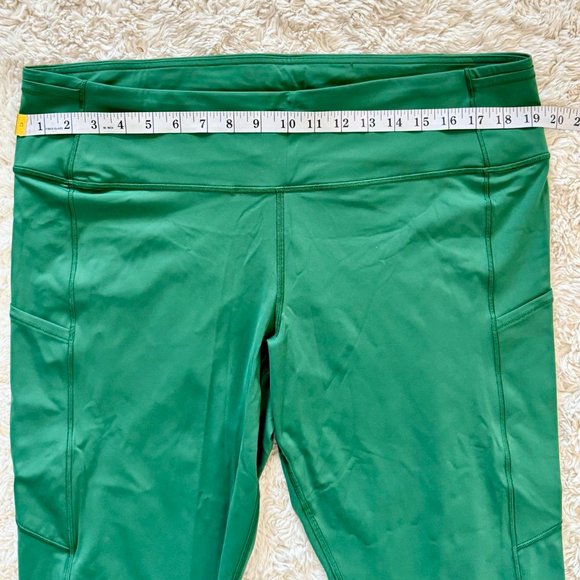 Lululemon Fast & Free Leggings High Rise Cropped 23" W/ Pockets Green Size 20 - Picture 5 of 13